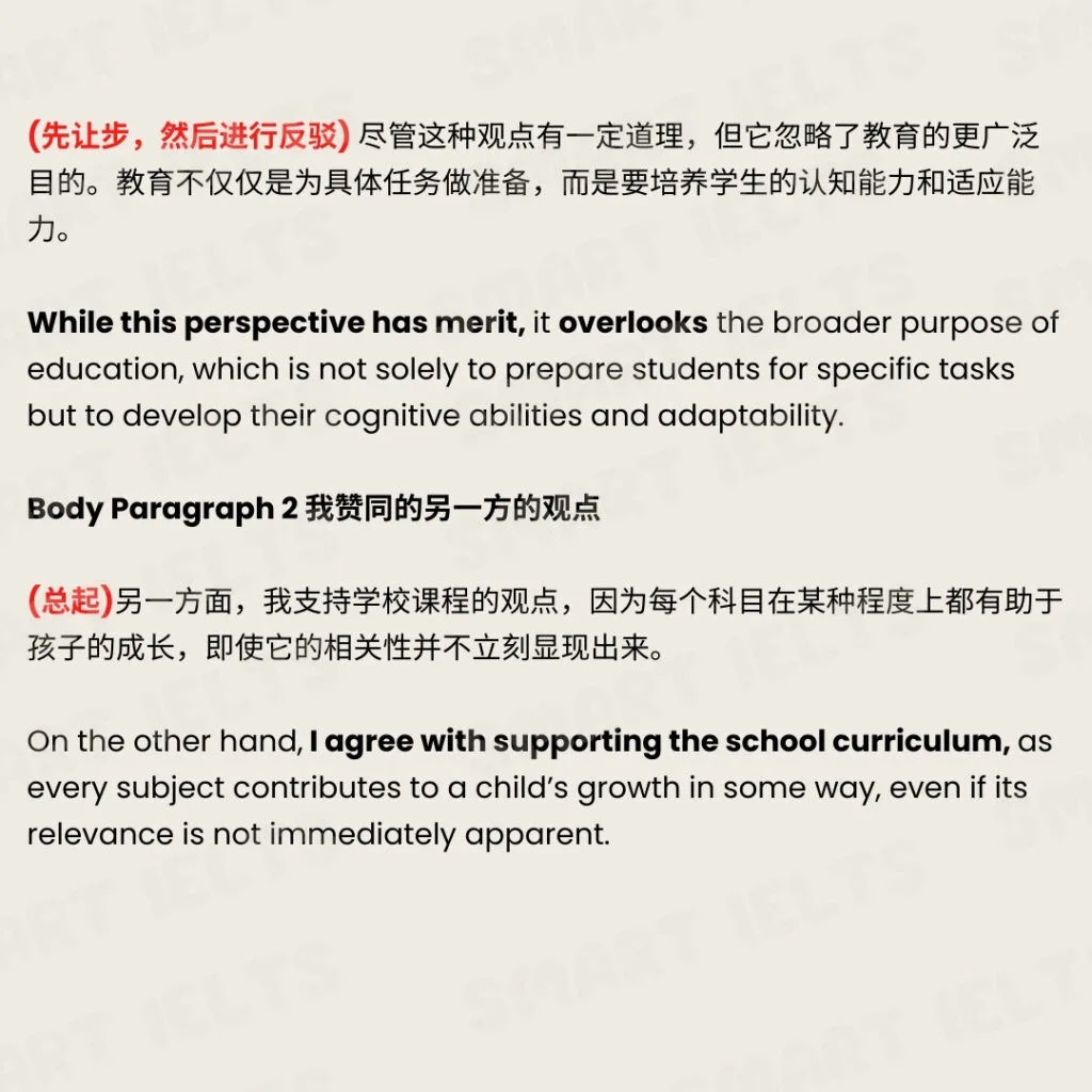 ielts task2 - is school education useful - body paragraph 1