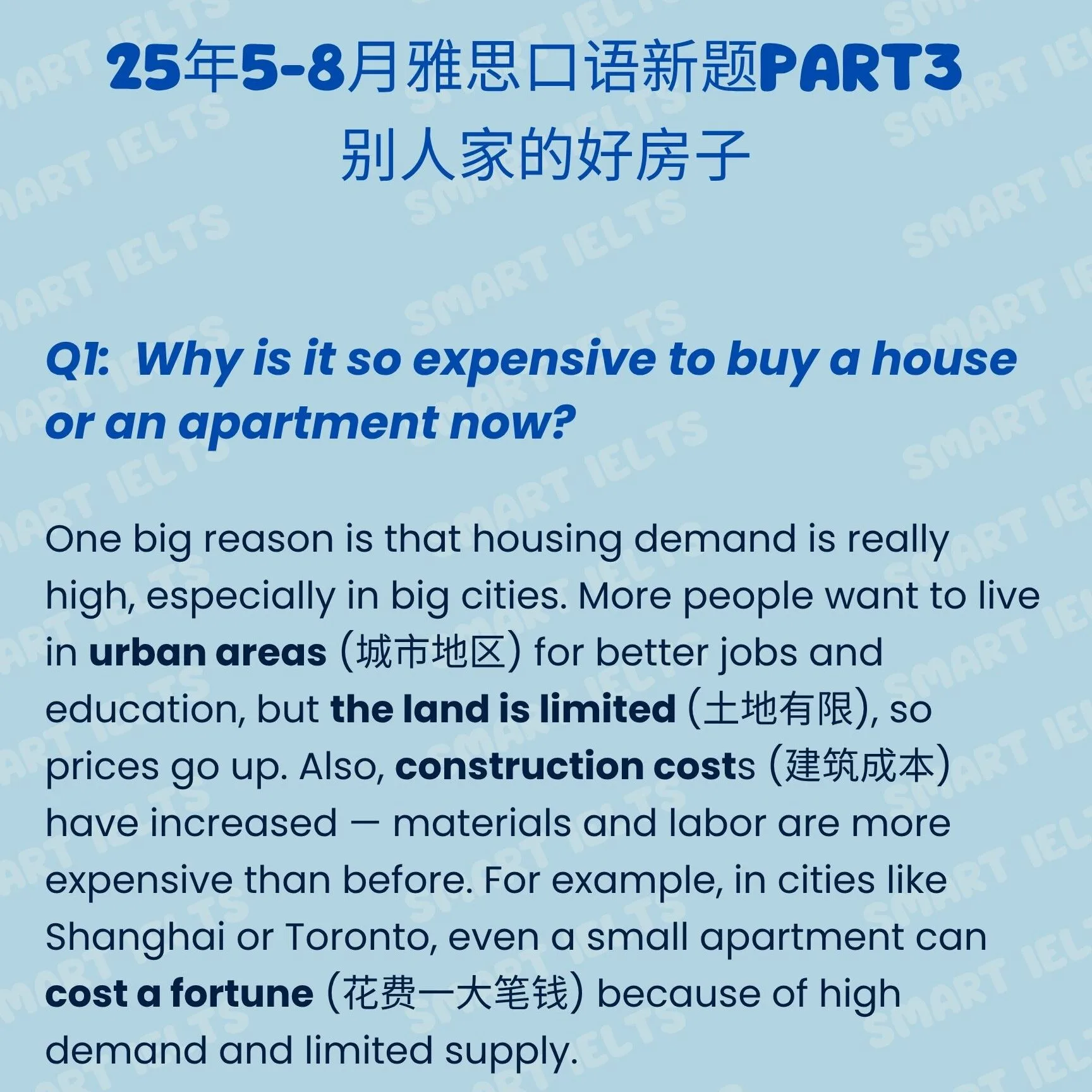 雅思口语5-8月part3热门-别人家的好房子 (内含音频跟读)